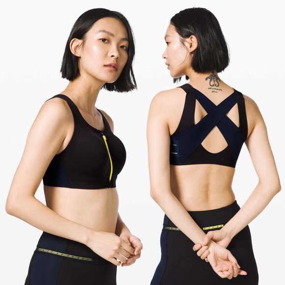 LULULEMON Roksanda Black/Navy Break New Ground Enlite Bra - Picture 1 of 6